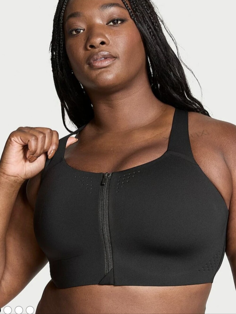 Victoria's Secret Black Front-Zip High-Support Sports Bra Sz.42 DD NWT
